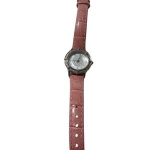 ERWIN Pearl Watch Leather Rhinestone Pink (W001)